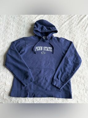 Penn State Hoodie Sweatshirt Mens Medium Navy Blue Nittany Lions Spell Out PSU